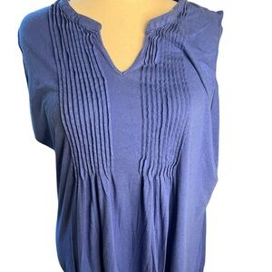 Jones New York women’s sleeveless top with untucking detail size 3X Blue